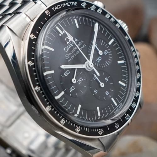 Authenticated luxury timepiece for the buy-a-watch service card